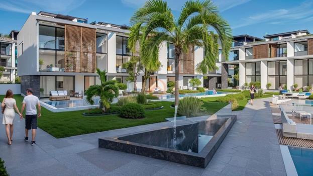 شقق استوديو ذات إطلالات رائعة في قرية عطلات مصممة بالكامل بمفهوم فندق